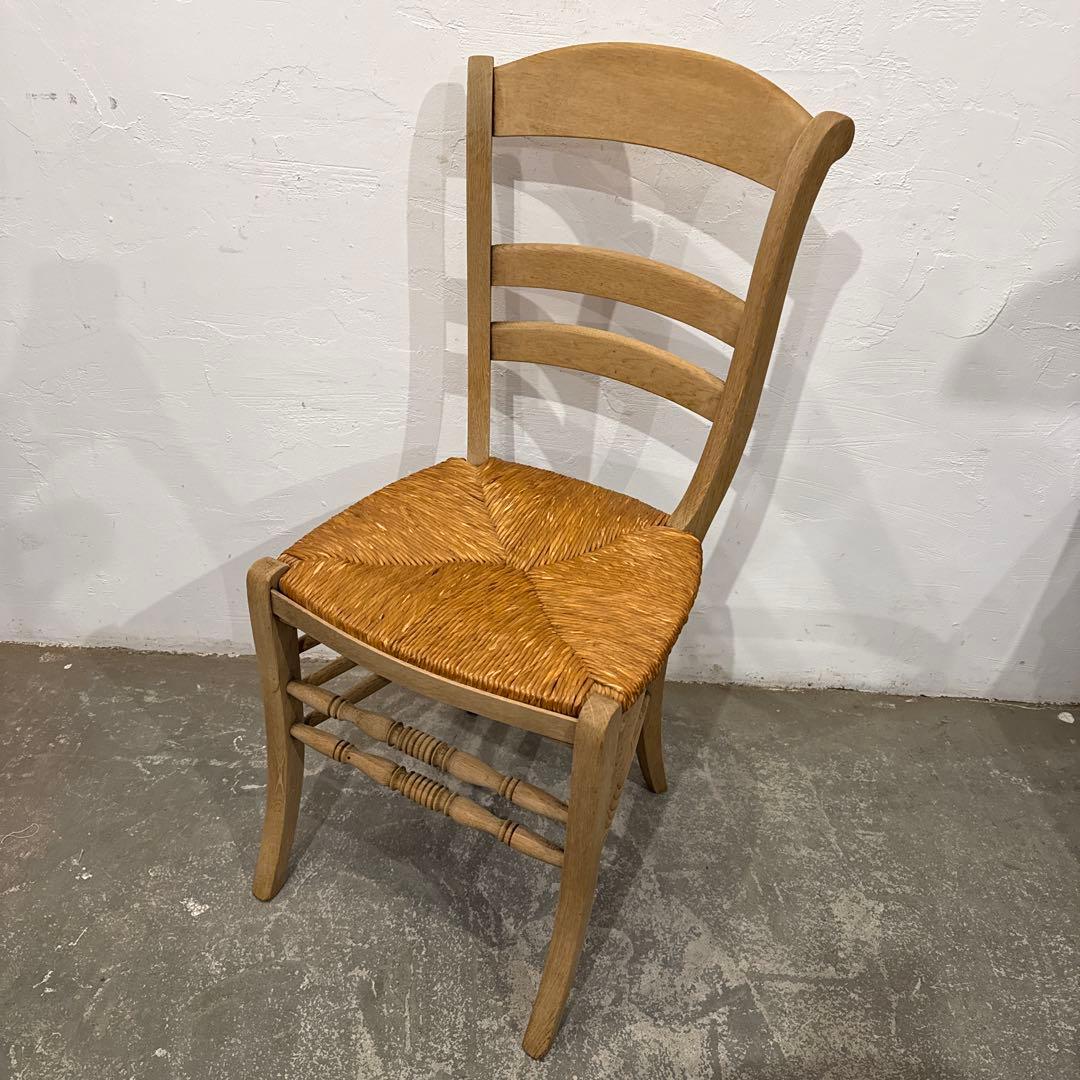 ダイニングチェア　カフェチェア　藁座面　剥離　3