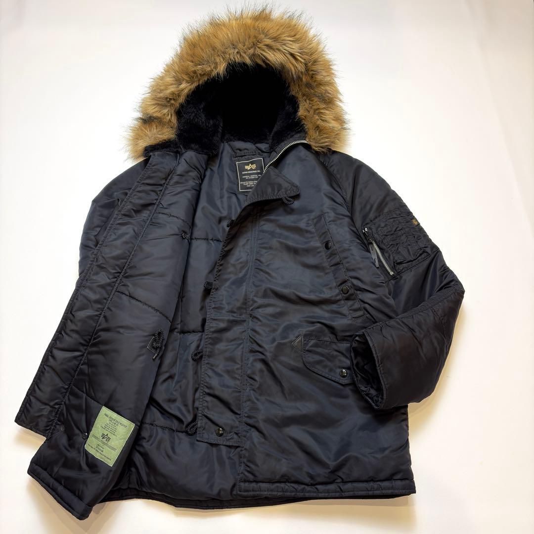 h*6様 極美 アルファ N-3B ミリタリー フライトジャケット ブラック L