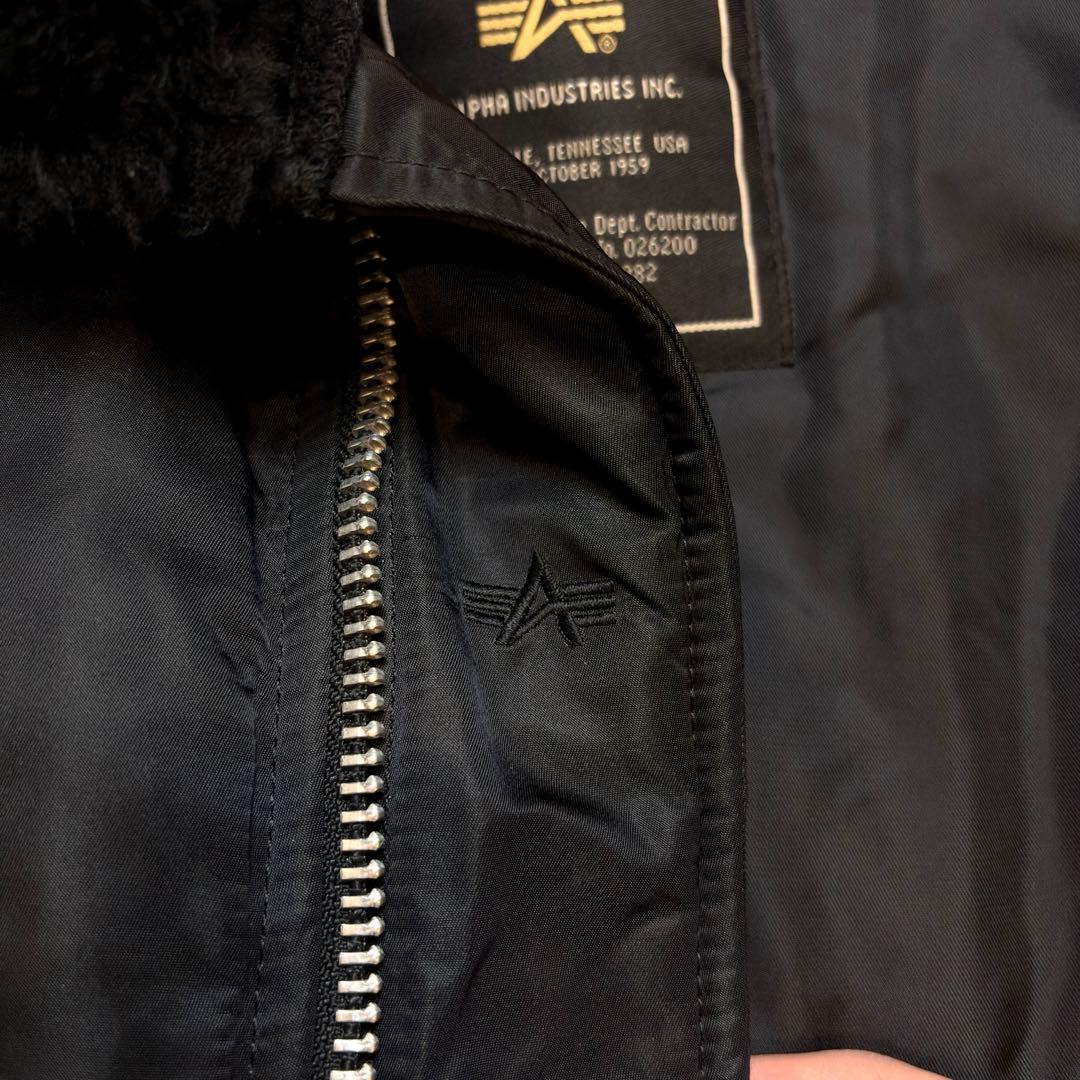h*6様 極美 アルファ N-3B ミリタリー フライトジャケット ブラック L