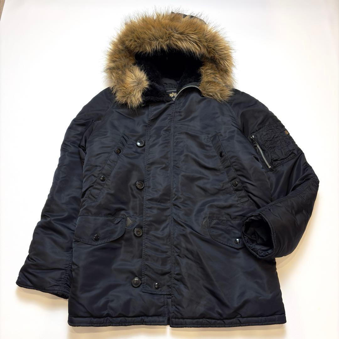 h*6様 極美 アルファ N-3B ミリタリー フライトジャケット ブラック L