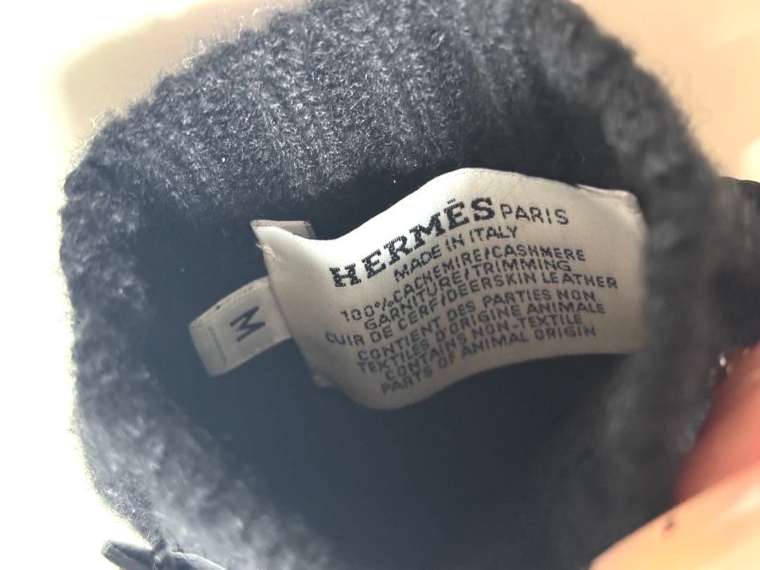 HERMES エルメス リオネル 手袋 Mサイズ ブラック