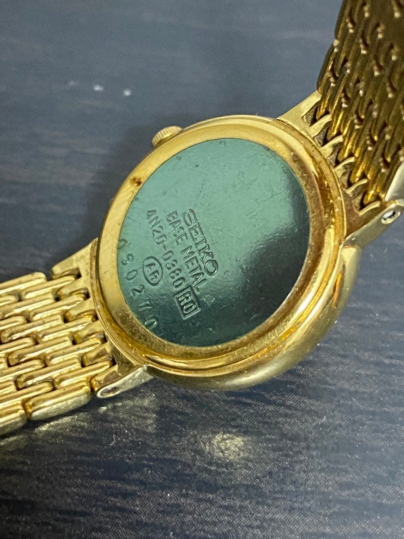 セイコー SEIKO EXCELINE シェル文字盤 石24P ゴールド