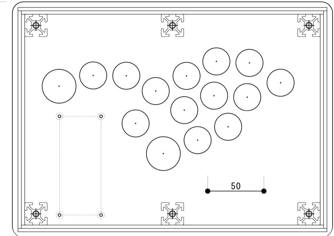 レバーレス ケース アケコン 天板2種類セット マグネット開閉