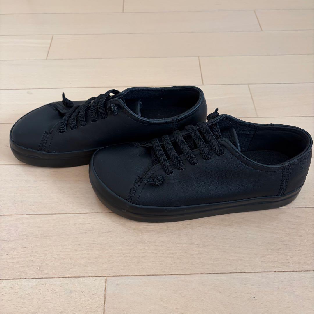 無印良品 カンペール レザーローカットスニーカー 黒 24.0