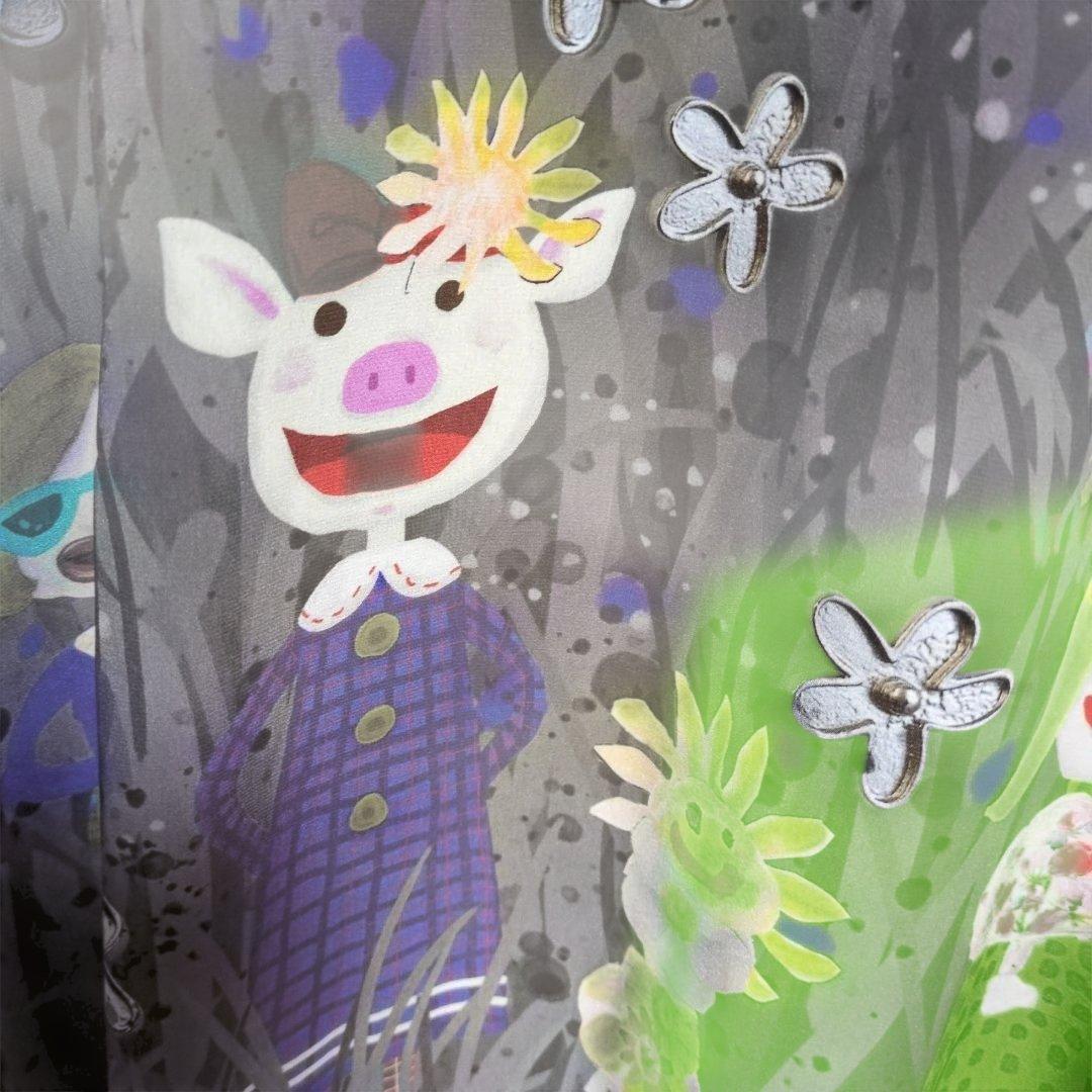 専用 お値下げ！新品オレボレブラ♥️ぶたさんカラフルボタンとお花可愛いチュニック