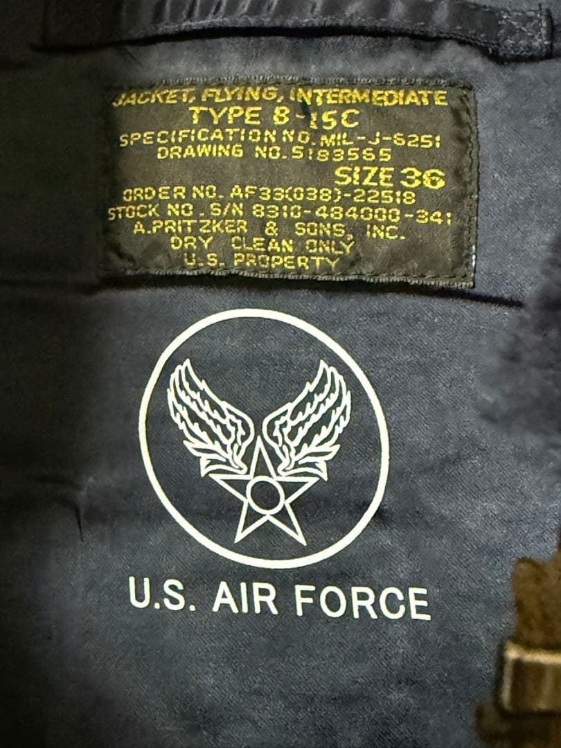 フライトジャケット B-15C Sサイズ 新品　室内試着のみ