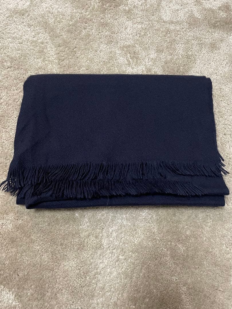 ARIANNA カシミアシルクストール(ネイビー 無地)