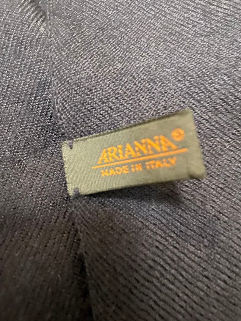 ARIANNA カシミアシルクストール(ネイビー 無地)