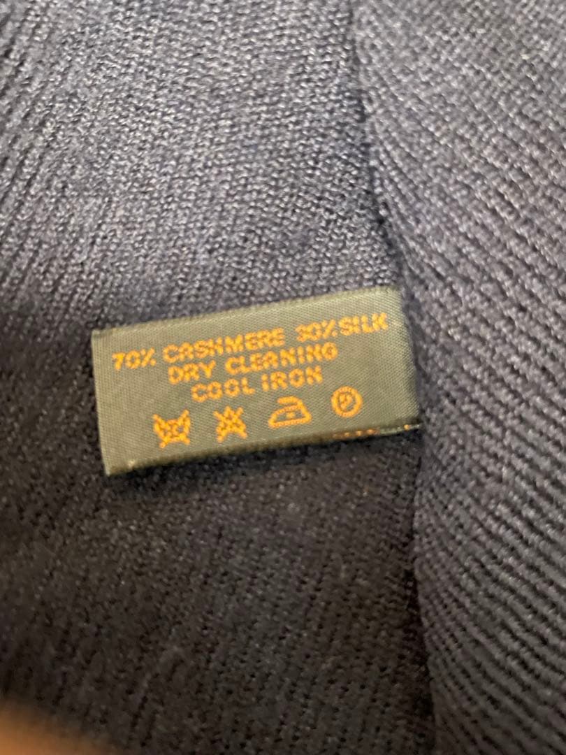 ARIANNA カシミアシルクストール(ネイビー 無地)