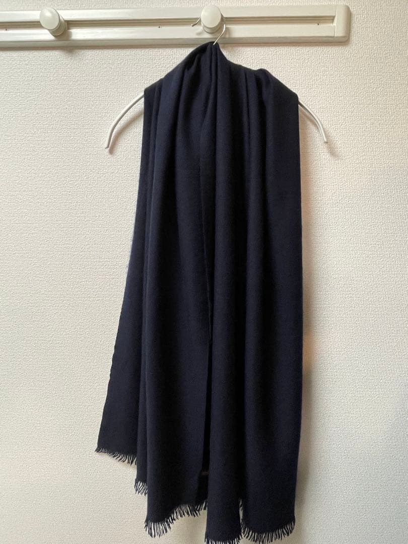 ARIANNA カシミアシルクストール(ネイビー 無地)