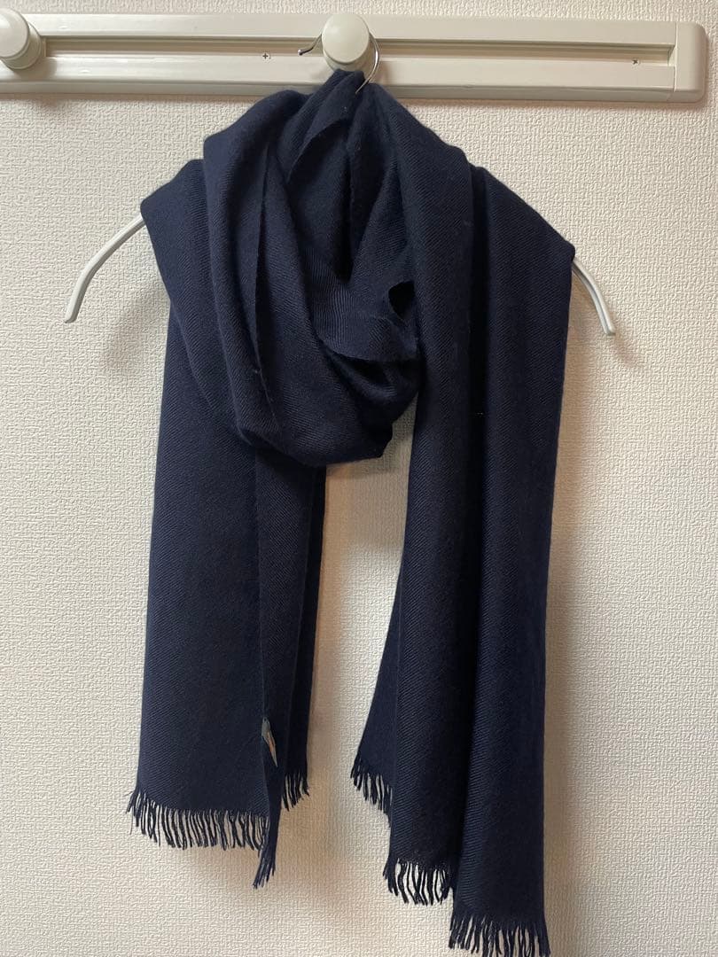 ARIANNA カシミアシルクストール(ネイビー 無地)