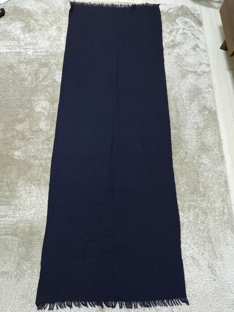 ARIANNA カシミアシルクストール(ネイビー 無地)