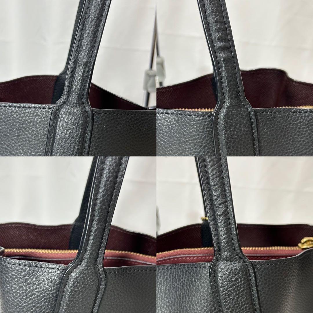 【極美品】コーチ 0689 ウィロウ トートバッグ レザー 黒 A4可 手提げ