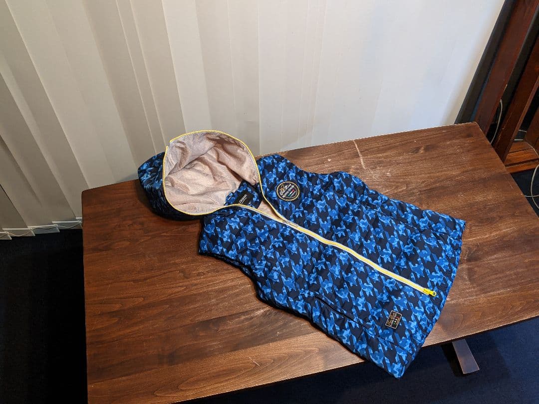 KAPPA GOLF　ダウンベスト　カッパ　総柄　フード　パーカー　ジャケット