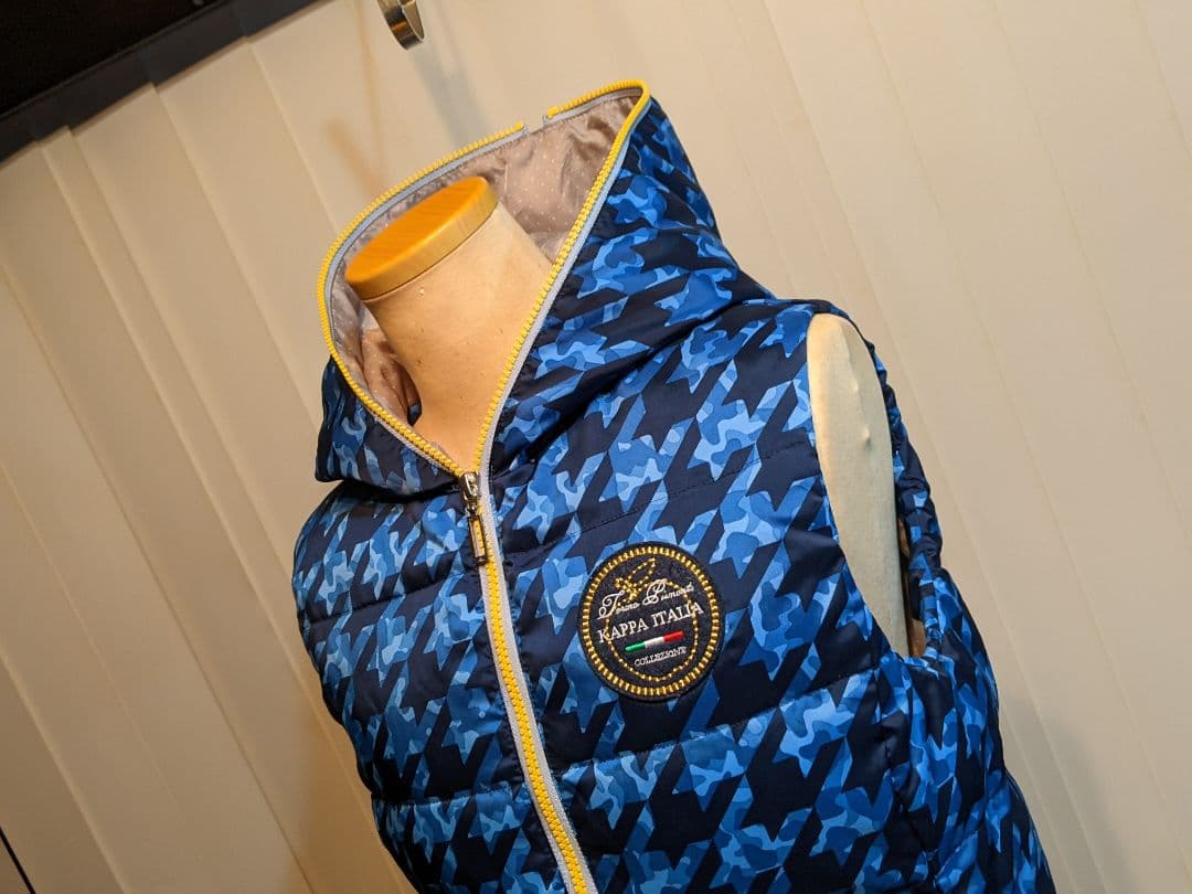 KAPPA GOLF　ダウンベスト　カッパ　総柄　フード　パーカー　ジャケット