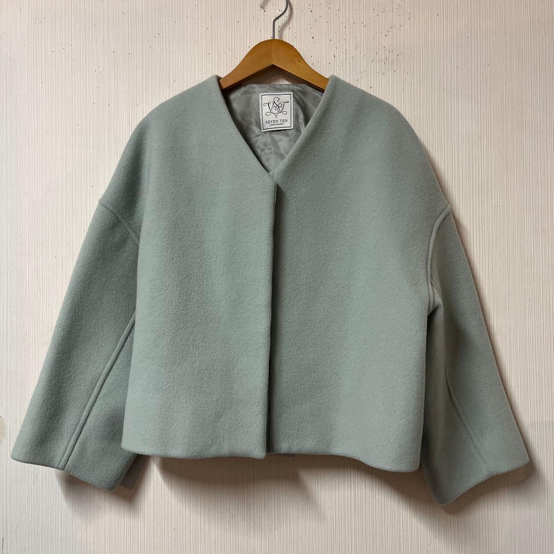 SEVEN TEN ダブルフェイスショートコート(ミント) サイズS