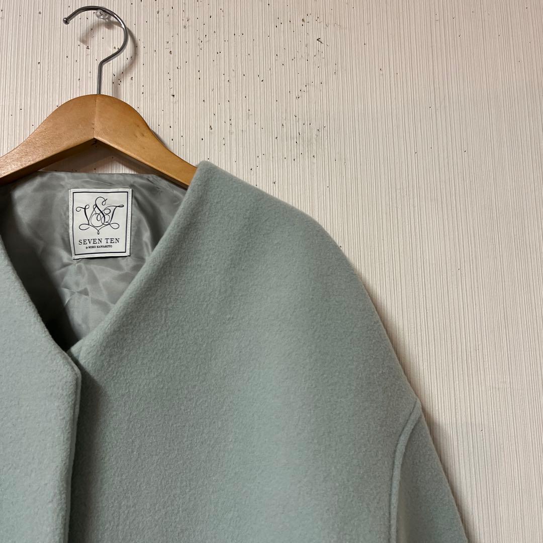 SEVEN TEN ダブルフェイスショートコート(ミント) サイズS
