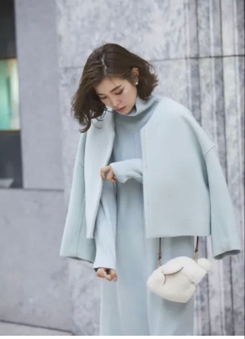 SEVEN TEN ダブルフェイスショートコート(ミント) サイズS