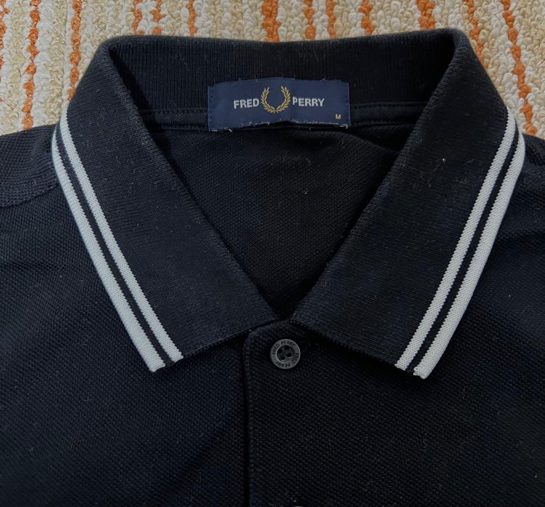 FRED PERRY フレッドペリー　長袖ポロシャツ M m3636 美品　黒