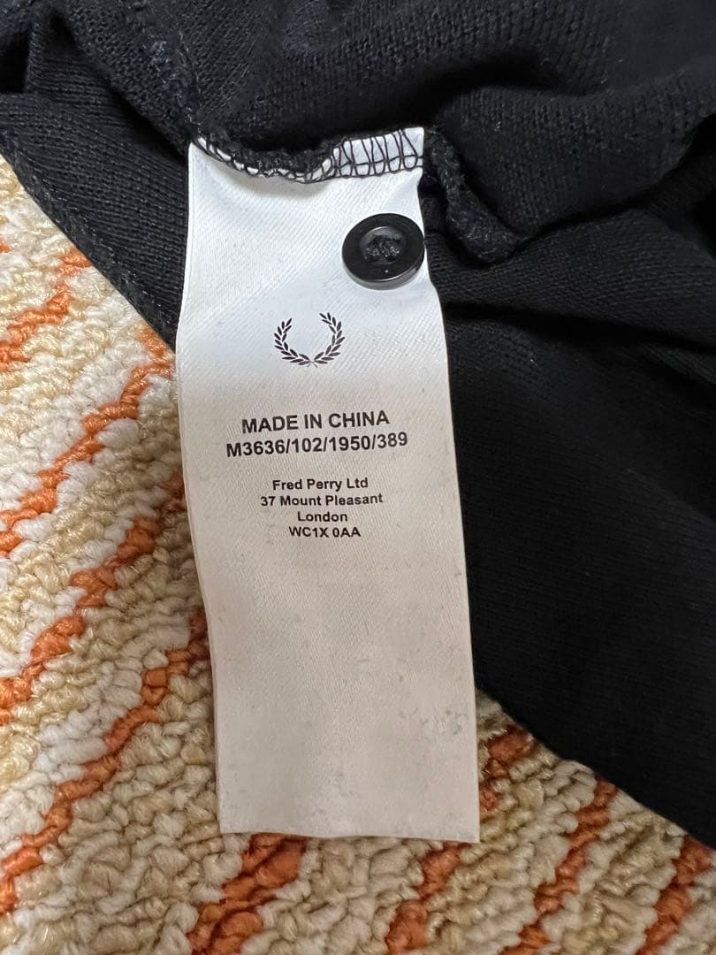 FRED PERRY フレッドペリー　長袖ポロシャツ M m3636 美品　黒