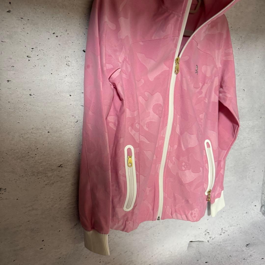 美品 マークアンドロナ トラックジャケット ジャージ 迷彩 スカル ピンク