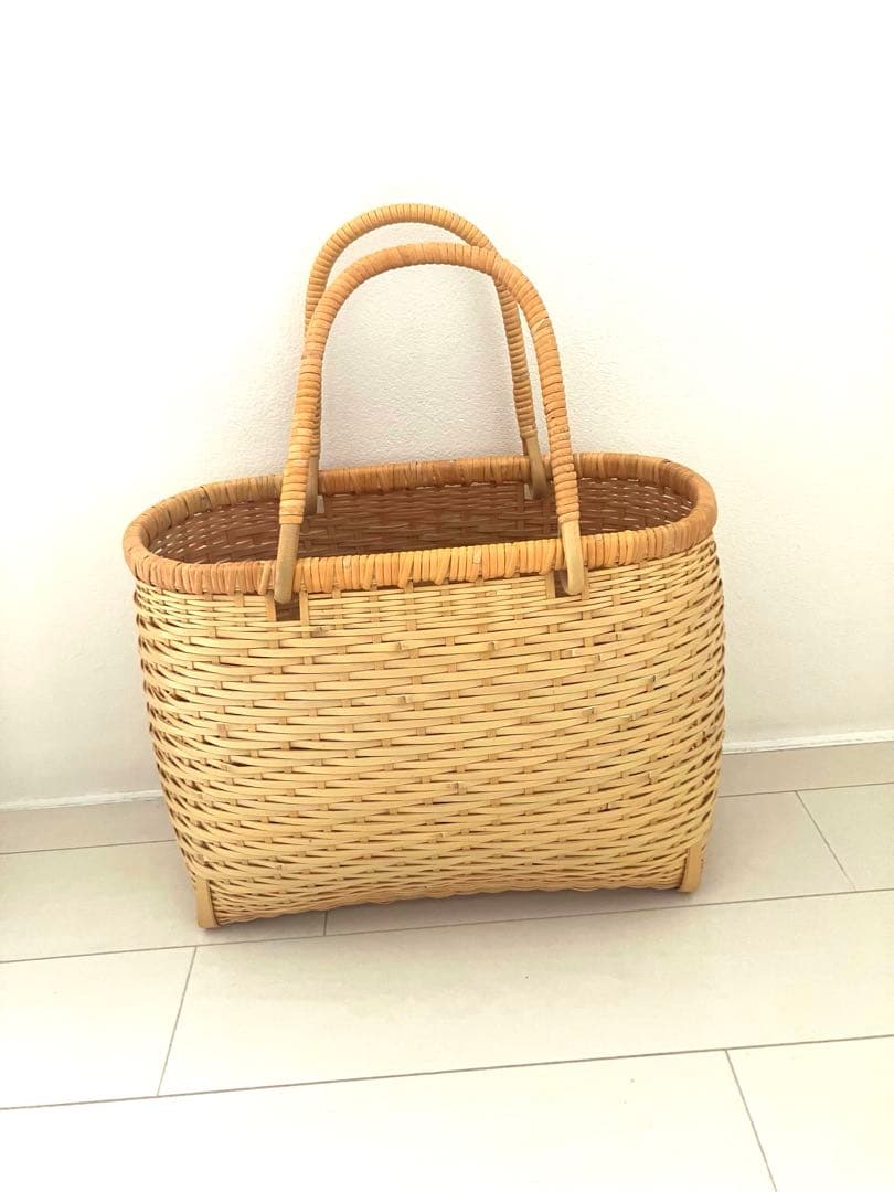 天然　竹籠　ミズイロインド　yoli