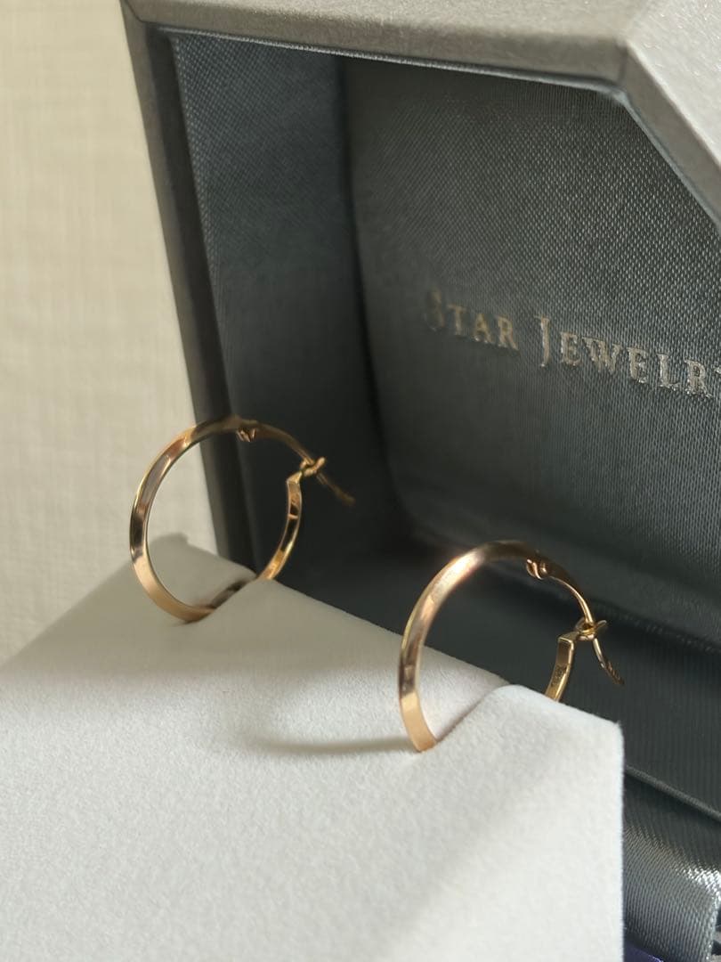 スタージュエリー ✨k10⭐︎フープピアスGOLD 直径約1.7センチ