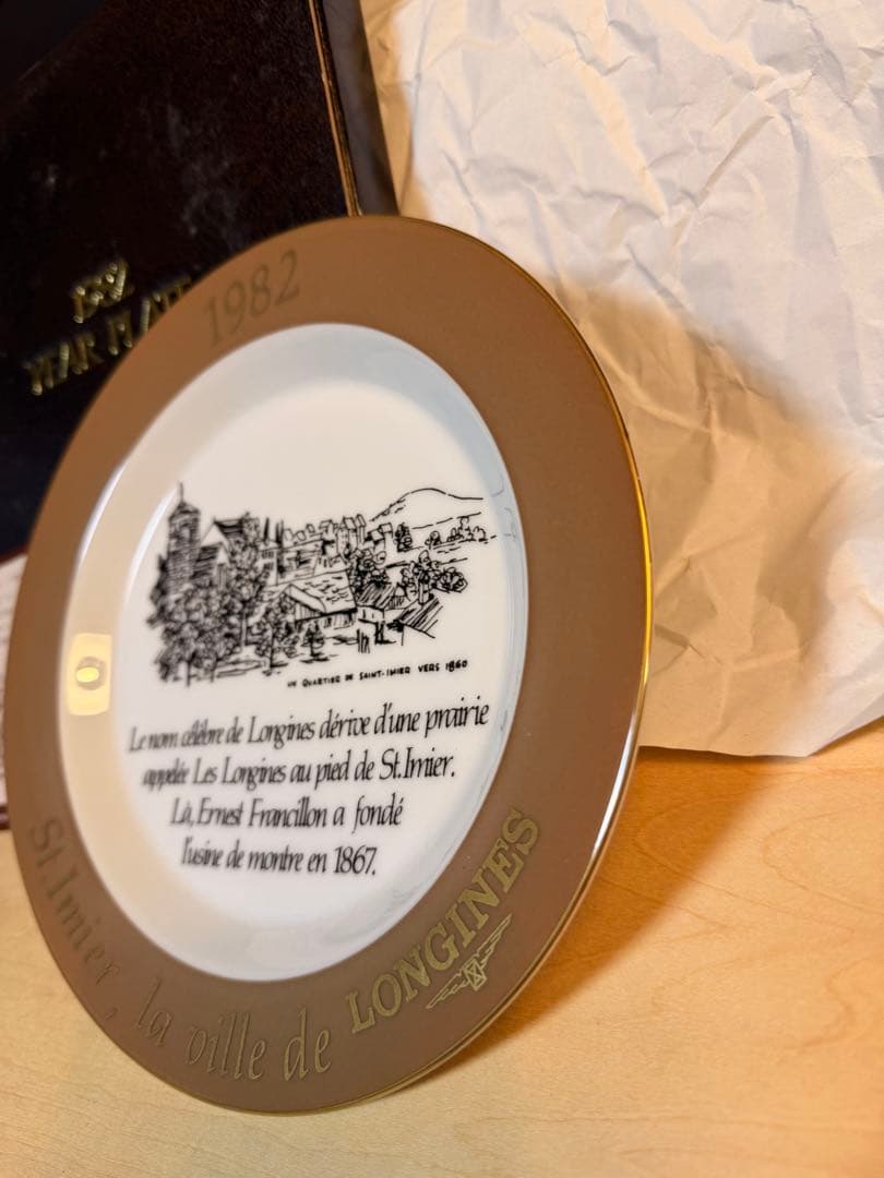 【希少・箱付き】LONGINESロンジン1982YEARPLATE 記念プレート