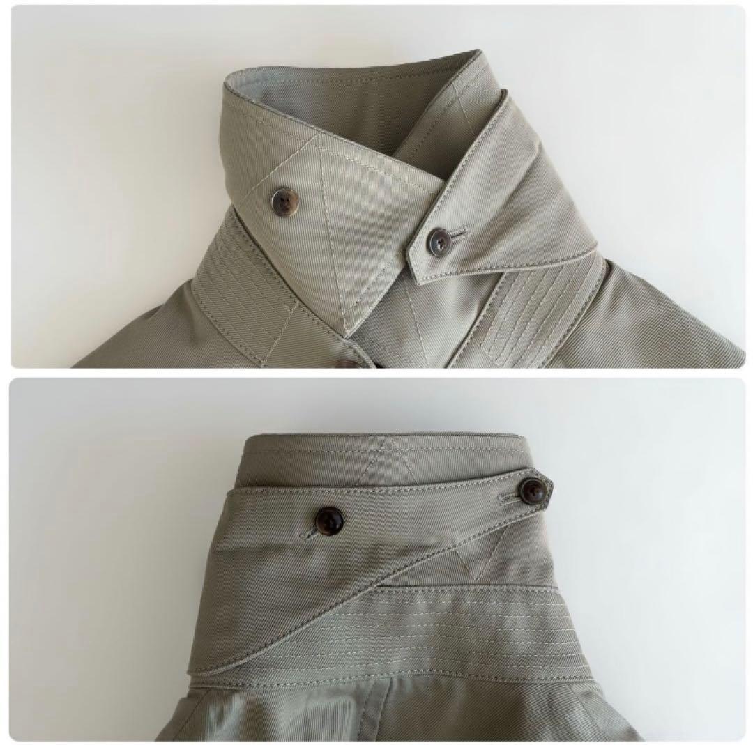 美品　ロエフ　ヘビーツイルマントコート　玉虫色　ケープコート　カーキ　フードなし