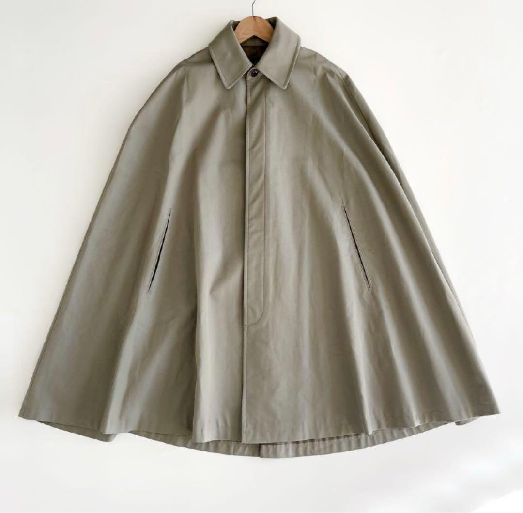 美品　ロエフ　ヘビーツイルマントコート　玉虫色　ケープコート　カーキ　フードなし