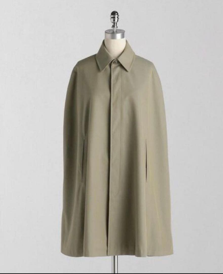 美品　ロエフ　ヘビーツイルマントコート　玉虫色　ケープコート　カーキ　フードなし