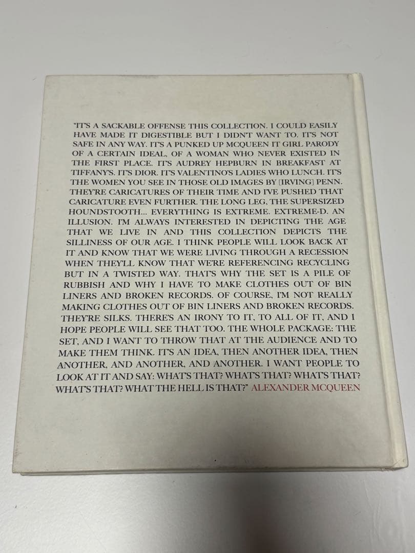 Alexander McQueen Working Process 洋書　希少