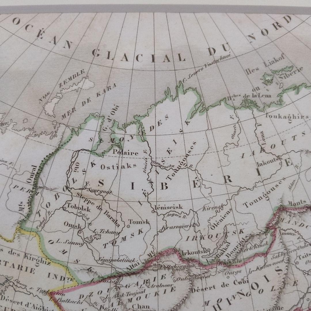 アレクサンドル・ヴュイユマン 銅版画『オリジナル　アジア古地図』1850年頃制作