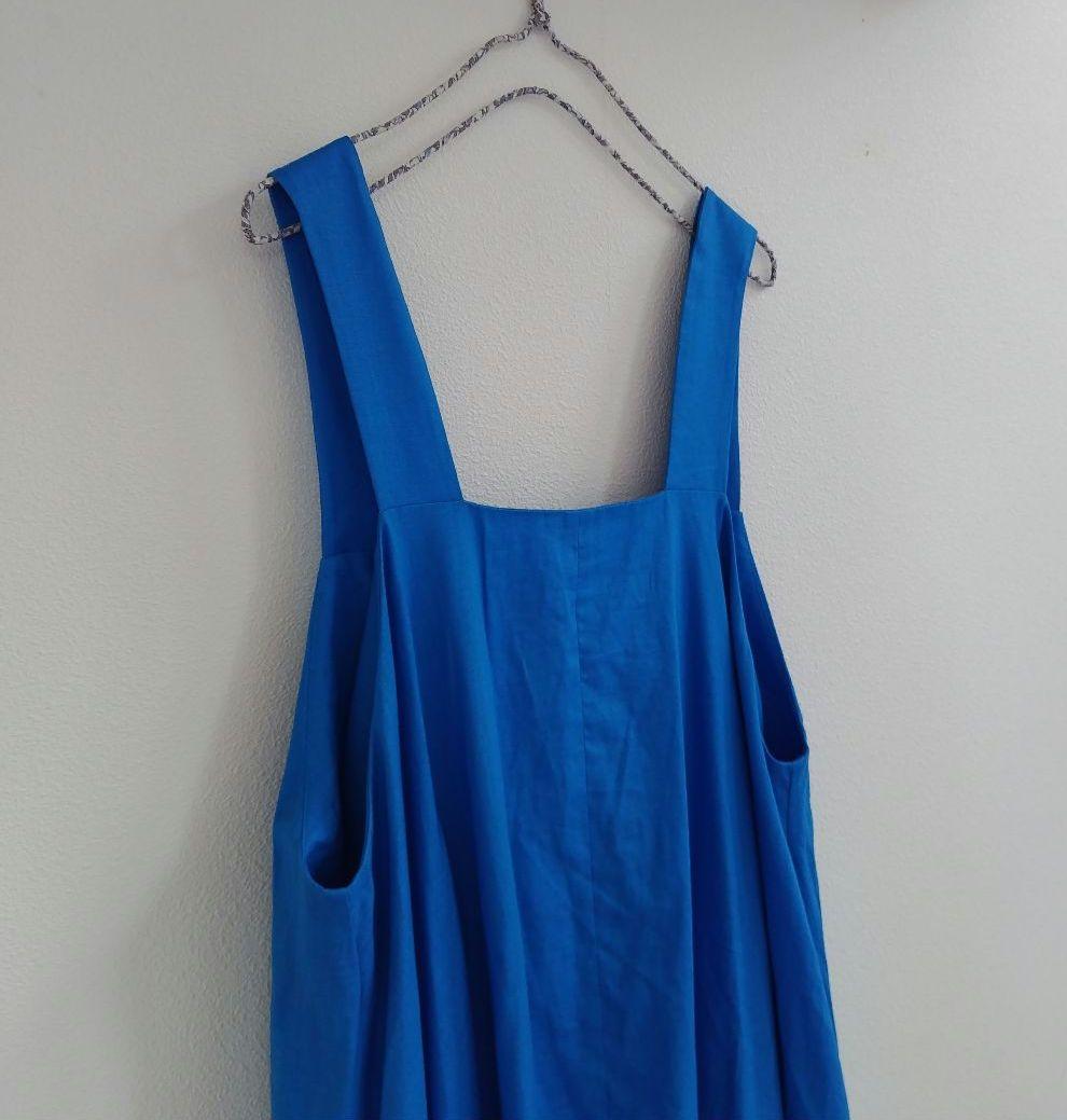 ヘリンドットサイ バックオープンドレス サロペットロングスカート