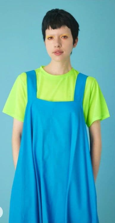 ヘリンドットサイ バックオープンドレス サロペットロングスカート