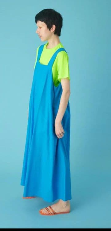 ヘリンドットサイ バックオープンドレス サロペットロングスカート