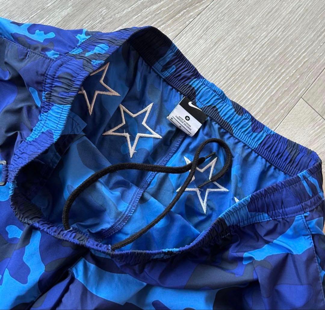 【美品】FCRB×NIKE ナイロン ショートパンツ ハーフパンツ M カモ 青