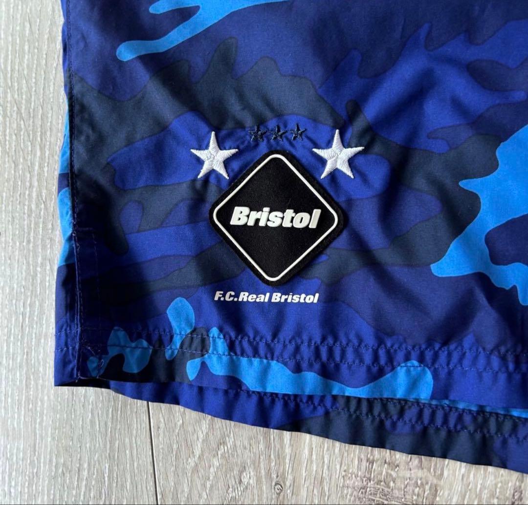 【美品】FCRB×NIKE ナイロン ショートパンツ ハーフパンツ M カモ 青