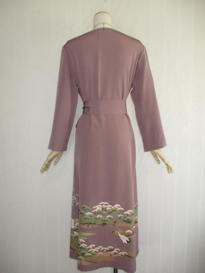 L～2Ｌサイズ　訪問着からの着物リメイクドレスです　着丈１１９cm