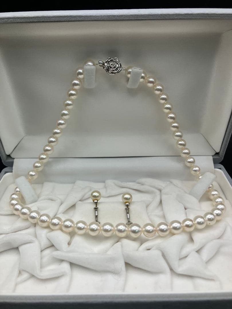 アコヤ真珠　パール　ネックレス　イヤリング