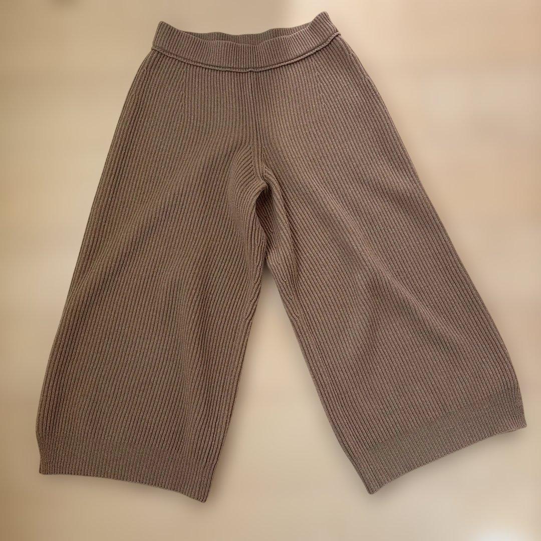 ドゥロワー drawer ニットリブパンツ　ウールカシミヤ