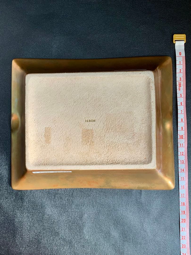 エルメスHERMES灰皿3H手描き 飾り皿 和柄 武士 馬 金彩 陶器小物入れ