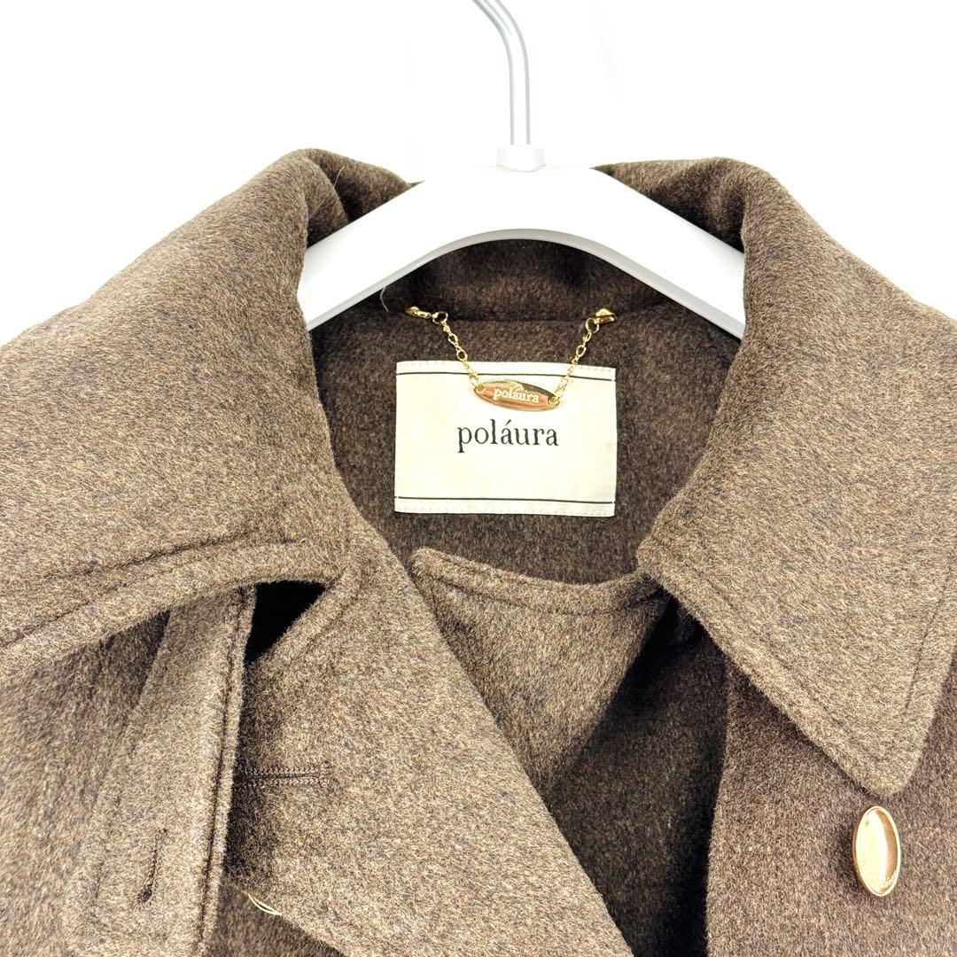完売 poláura ポローラ MANYWAYウールロングトレンチコートブラウン