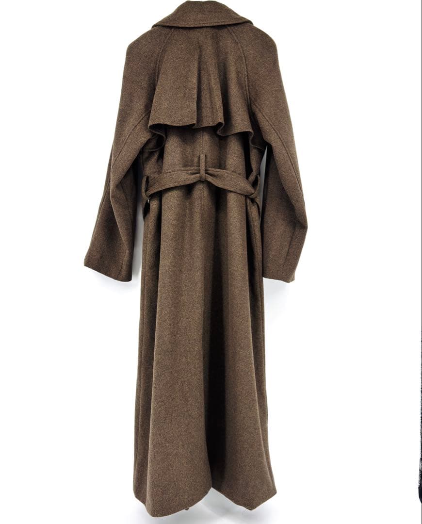 完売 poláura ポローラ MANYWAYウールロングトレンチコートブラウン