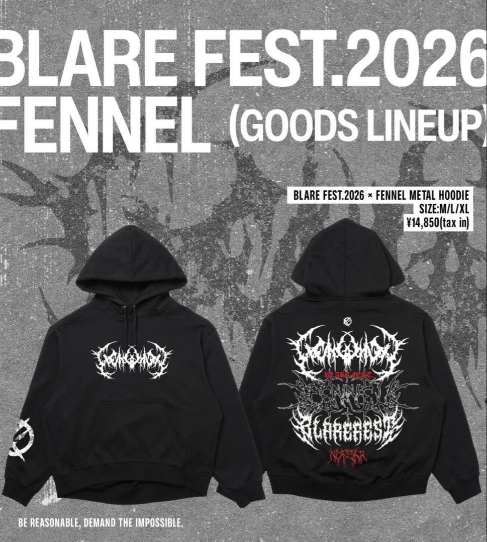 BLARE FEST.2026 × FENNEL L HOODIE M