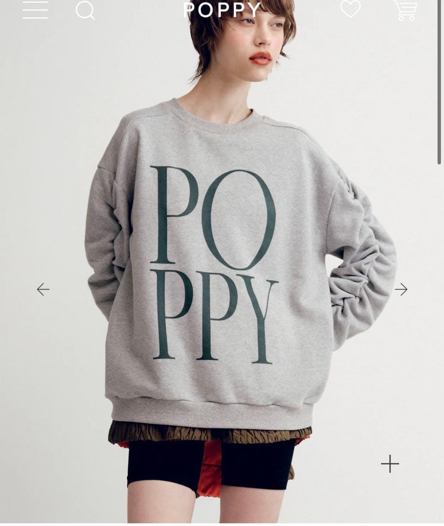 Poppy トレーナー　スウェット　グレー フリーサイズ