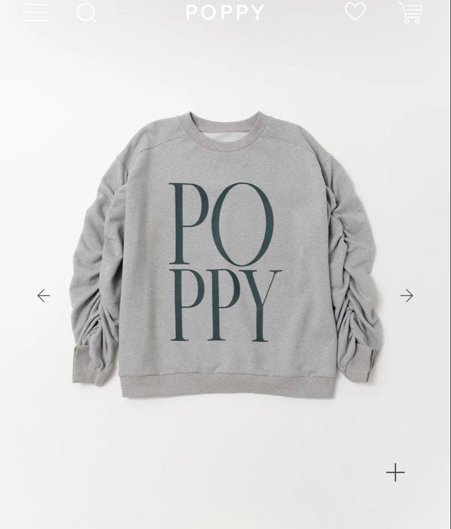 Poppy トレーナー　スウェット　グレー フリーサイズ