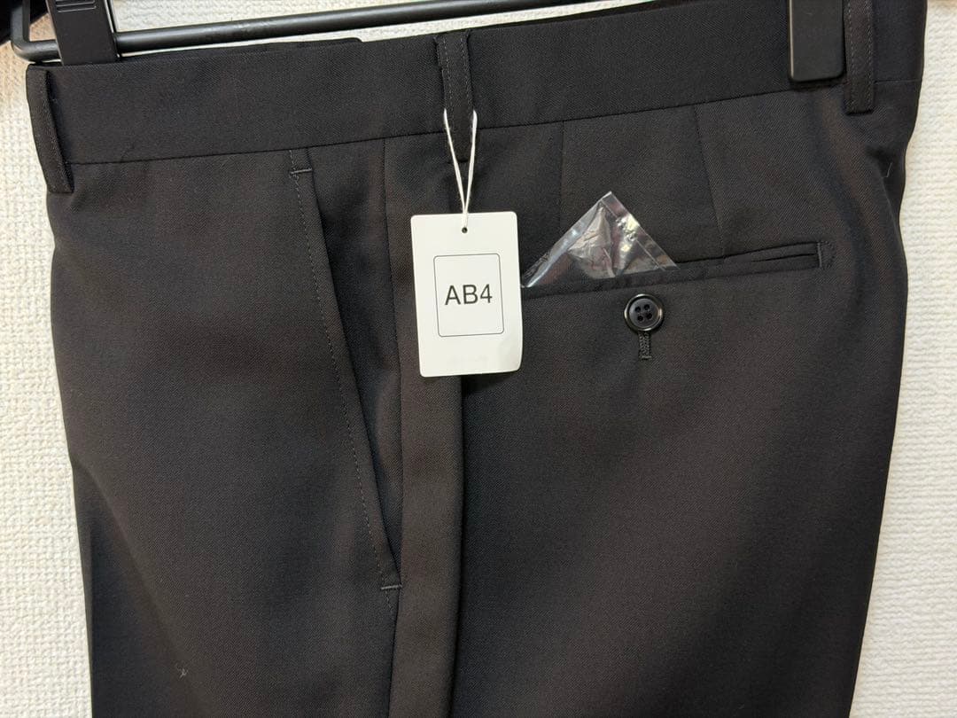 【美品】AOYAMA パーソンズ　黒無地　2パンツ　AB ストレッチ　ブラック