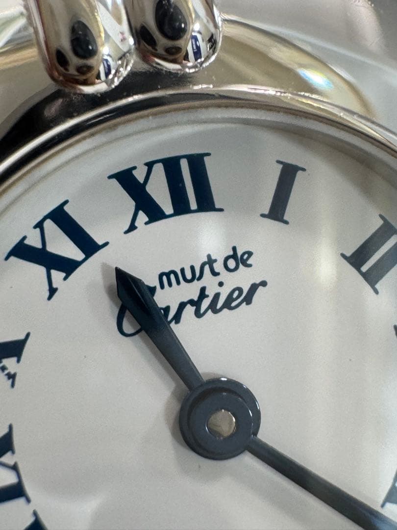 must de Cartier 腕時計 アナログ シルバー/ネイビー