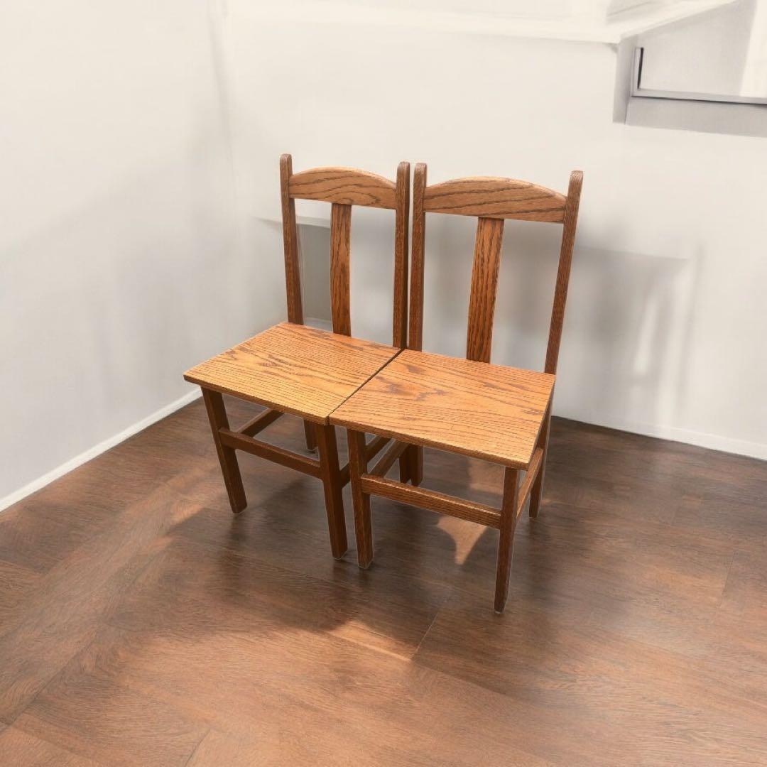 ナチュラルウッド　ダイニングチェア　木製椅子　天然　2脚セット